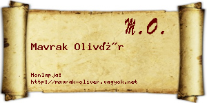 Mavrak Olivér névjegykártya
