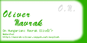 oliver mavrak business card